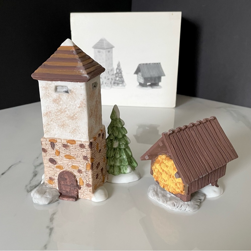 "Silo & Hay Shed" Dickens Snow Village by Dept. 56